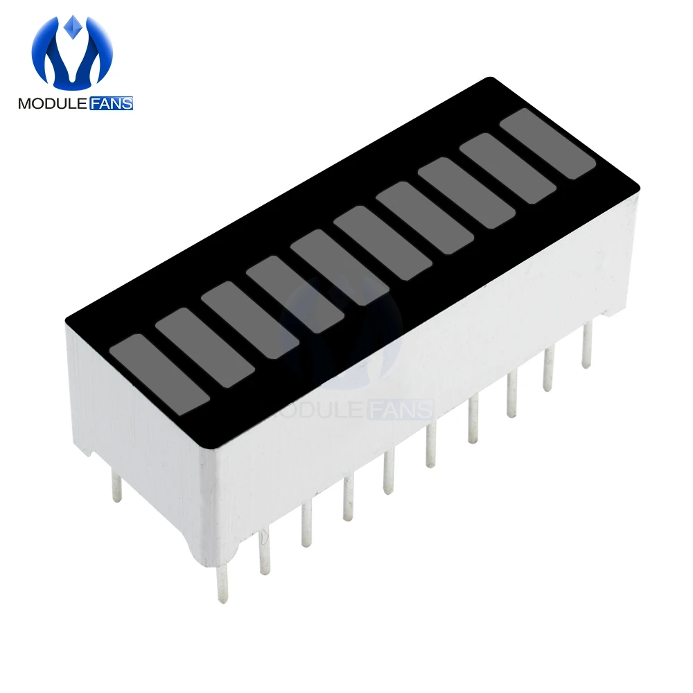 2 Màn Hình Hiển Thị LED Module 10 Phân Đoạn Bargraph Đèn Module Hiển Thị Thanh Đồ Thị Siêu Sáng Đỏ Vàng Xanh Xanh Màu Sắc nhiều Màu