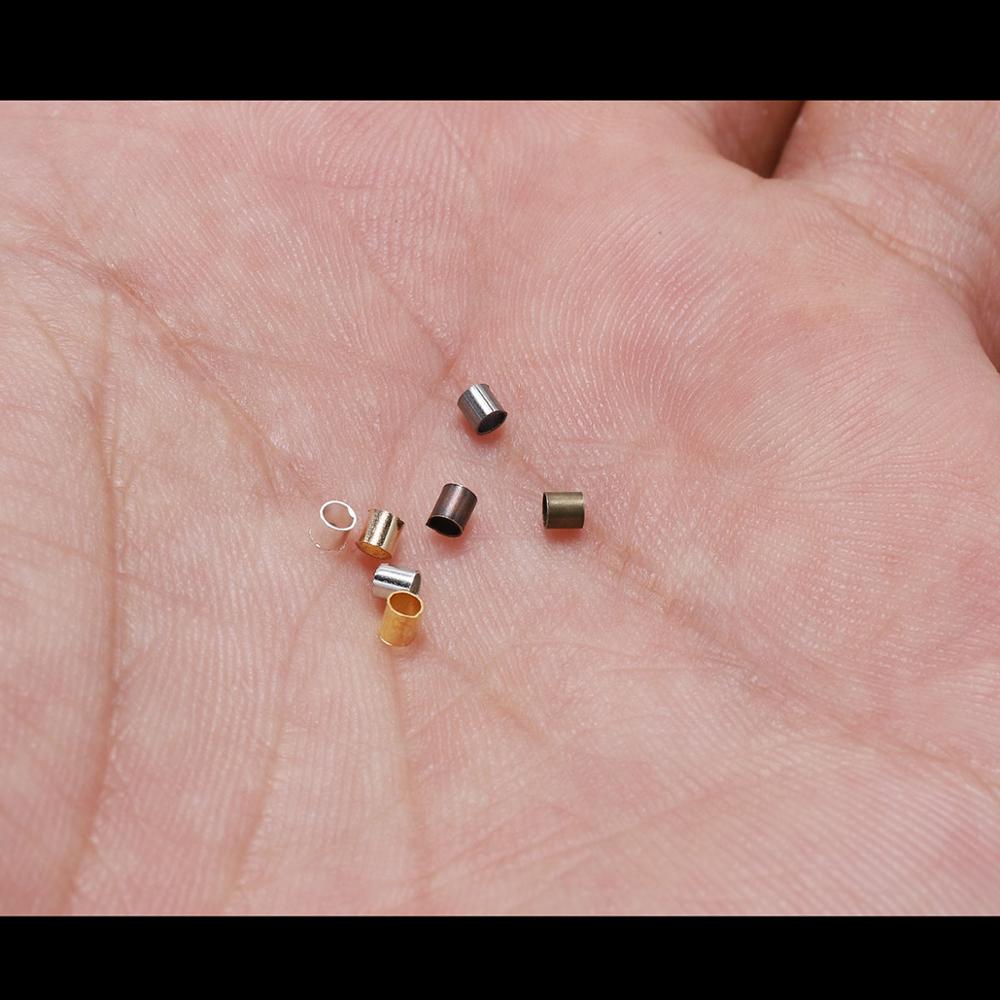 150-500 個 1.5 2.0 2.5 ミリメートルゴールド銅チューブ圧着エンドビーズストッパースペーサービーズジュエリーメイキング用所見用品ネックレス