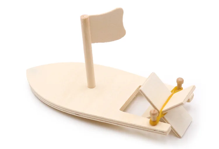 Thuyền buồm bằng gỗ sáng tạo trống mô hình trẻ em Mẫu Giáo DIY thuyền handmade bộ dụng cụ vật liệu giáo dục đồ chơi câu đố