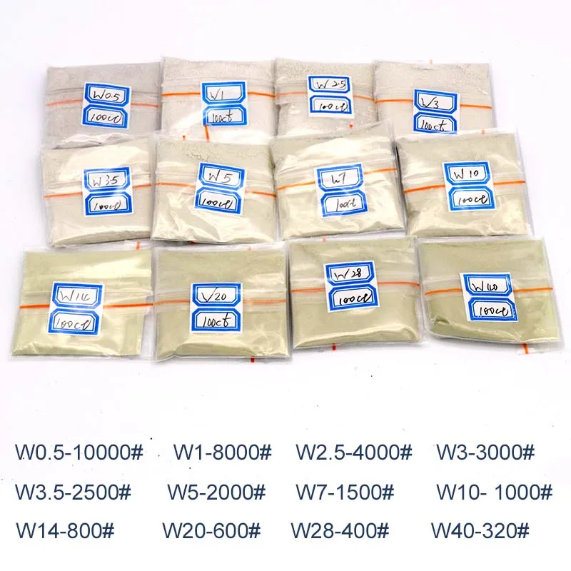 100 Cara/20G W0.5 Để W40 Đánh Bóng Bột Kim Cương Micron Bột Dụng Cụ Đánh Bóng Cho Đá Quý Ngọc Gốm Sứ Carbide