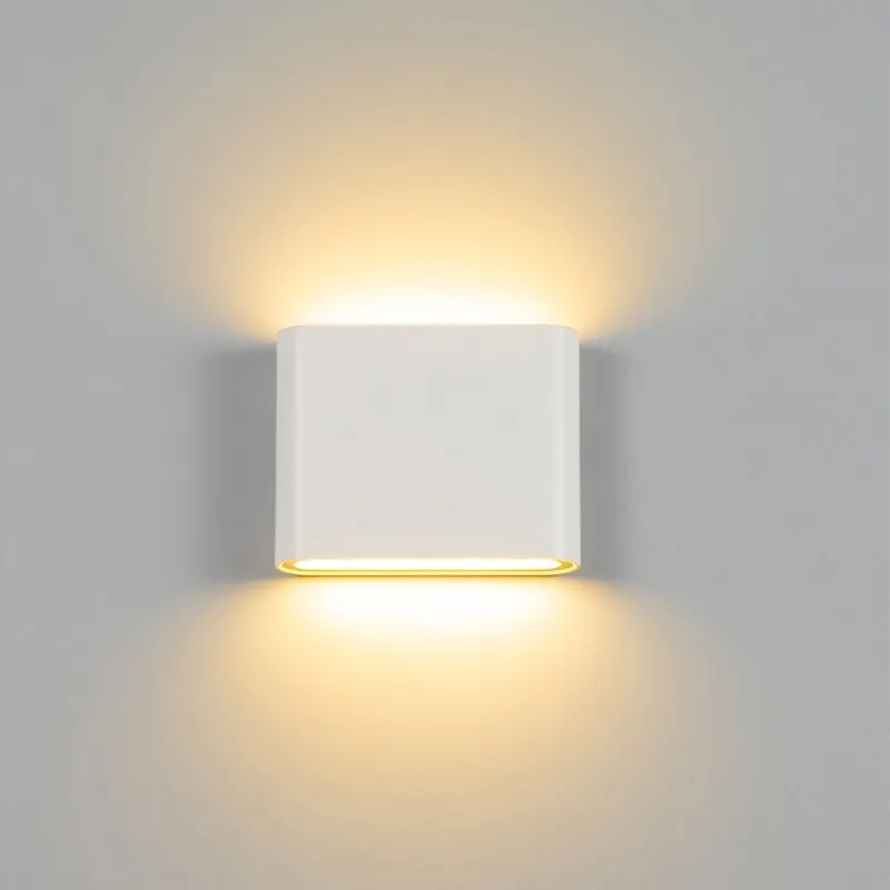 현대 방수 야외 12W LED 벽 램프 IP65 알루미늄 위아래 벽 조명 정원 현관 Sconce 장식 조명 110V 220V