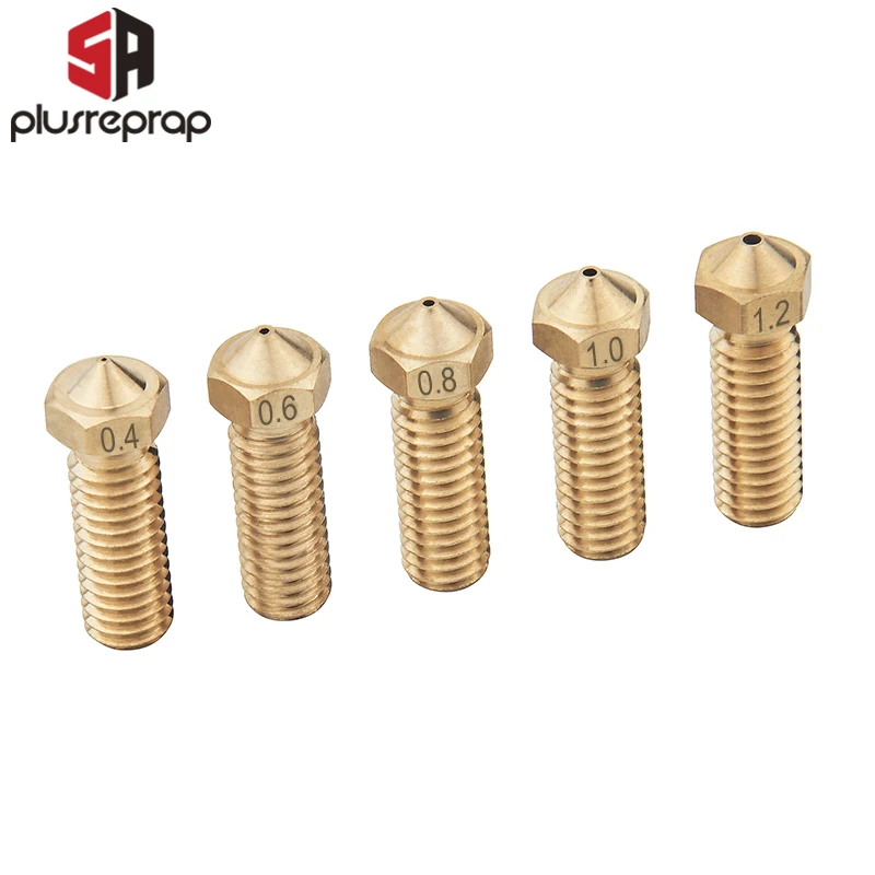 Bộ 1/10 Núi Lửa Đầu Vòi Bằng Đồng 0.2 0.4 0.5 0.6 0.8 1.0 1.2Mm Tùy Chọn Cho 3D Máy In 1.75Mm Dây Tóc sidewinder X1 Anycubic Vyper