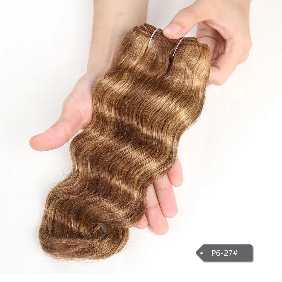 Kiểu Dáng Đẹp Đôi Vẽ Brasil Sóng Thân Tóc P4/27 P6/27 Đỏ 99J Ombre T1B/27 Con Người tóc Dệt Lưng Remy Con Người Tóc