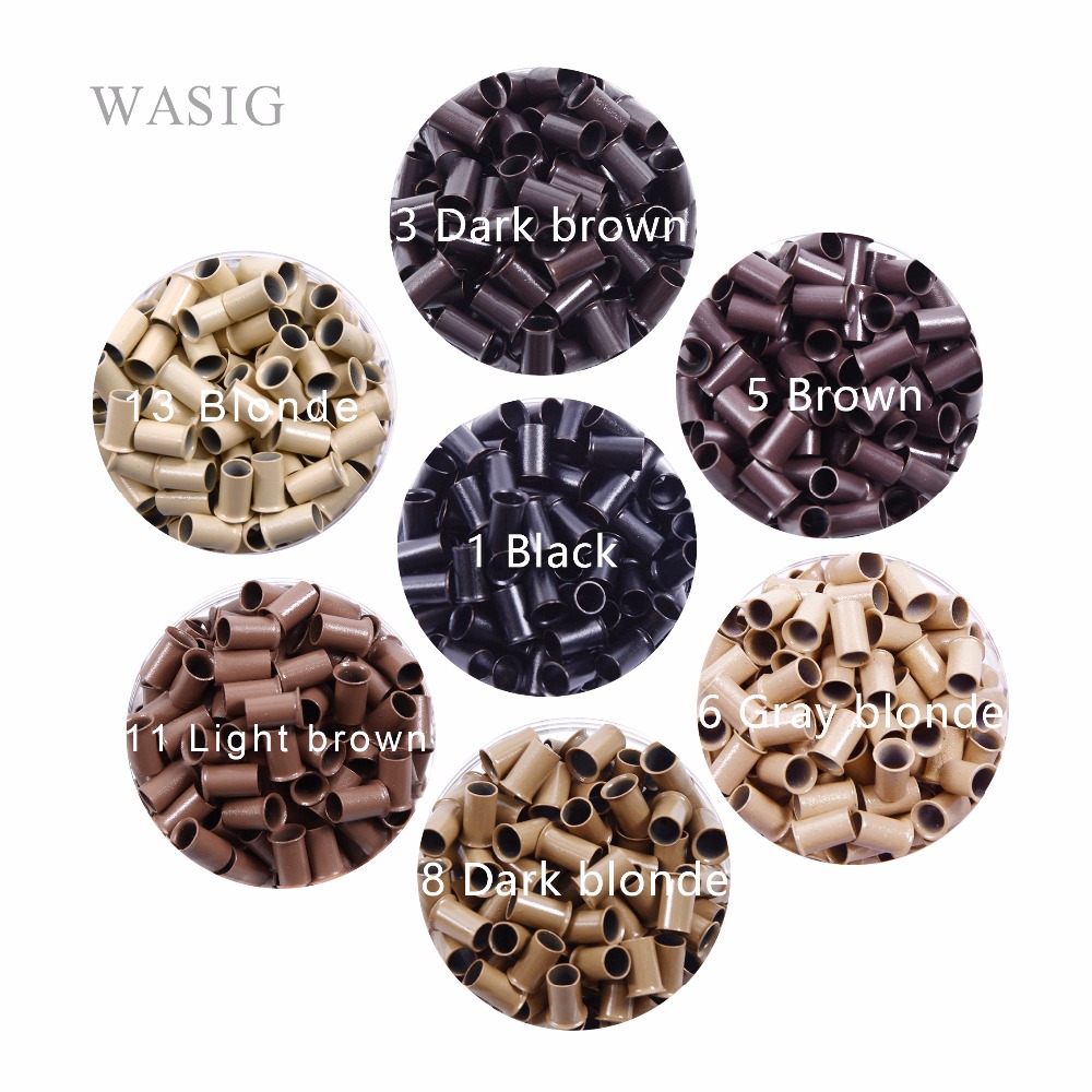 3.4Mm 1000Pcs ยูโรล็อค Flared Flaring Micro ท่อทองแดงแหวนลูกปัดเชื่อมโยงมนุษย์ Hair Extensions เครื่องมือ