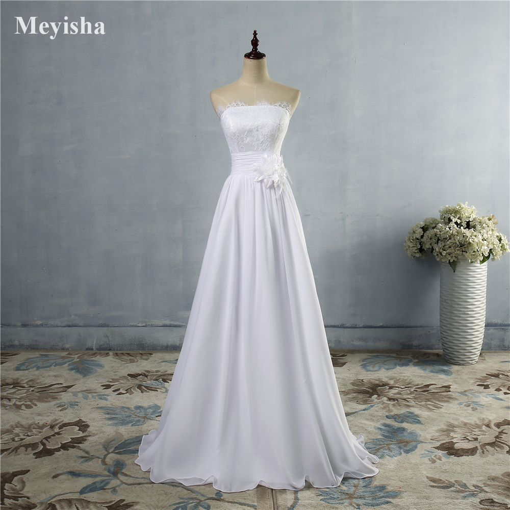 ZJ9016 Customized Sexy Strapless wedding dresses for women 2024 bride Summer Appliques Sleeveless Backless High Bridal Gown
