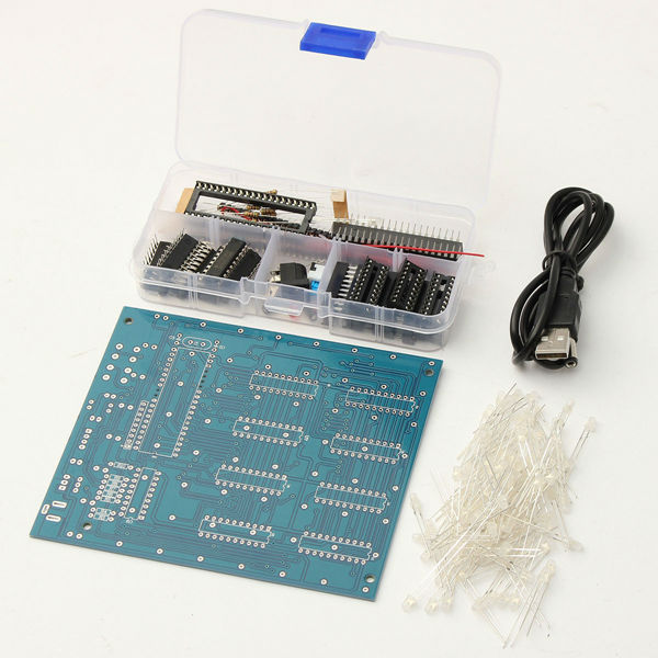 8x8x8 LED Cube 3D Light Square Blue LED Electronic DIY Kit Tempered ability