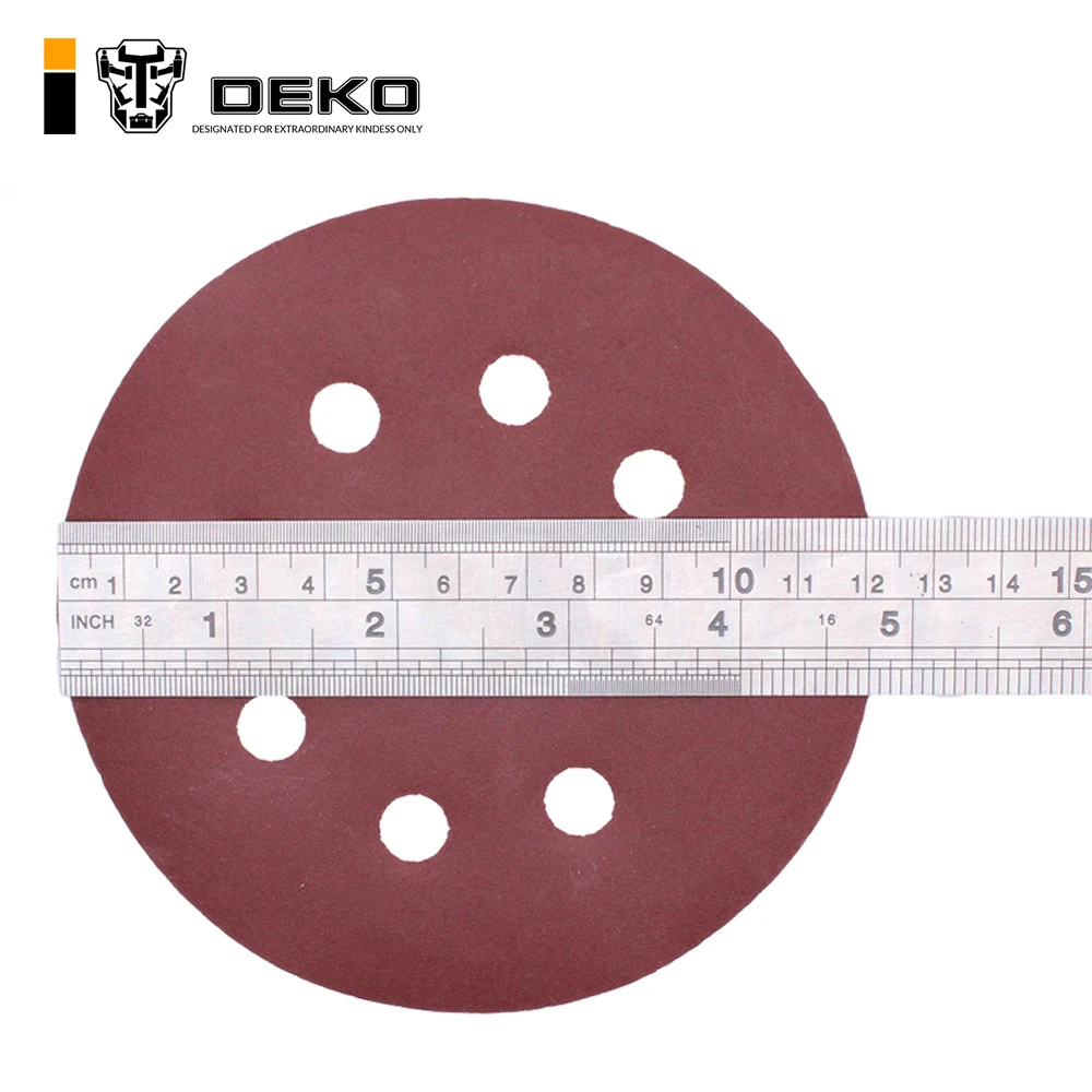 DEKO 125 มิลลิเมตรรอบกระดาษทรายแปดหลุม Disk Sand 12 แผ่นแผ่นขัดเครื่องมือขัด 40 ชิ้น/ล็อต