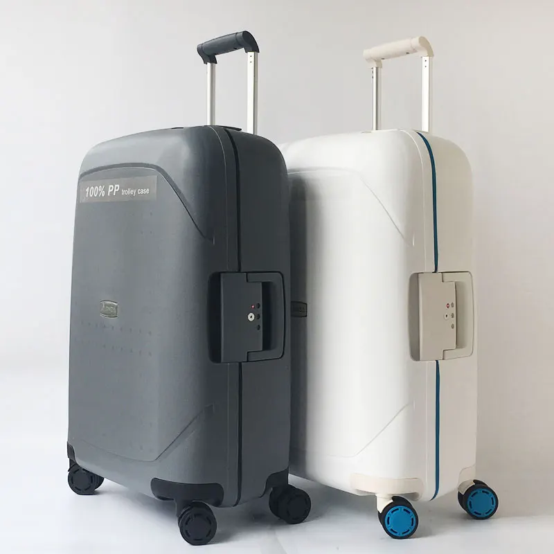 Spinner Mala De Viagem, bagagem de rolamento, Hardside Mala, Consignment Box, luxo Trolley Case, 100% PP, 20 "24" 28"