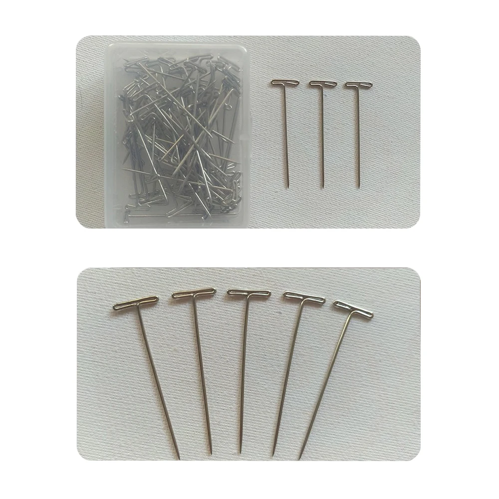 50 Miếng Tóc Giả T Chân Cho Giữ Tóc Giả Bạc 32Mm T-Chân Dụng Cụ Tạo Kiểu Cho Tóc Giả Hiển Thị phố Cũ