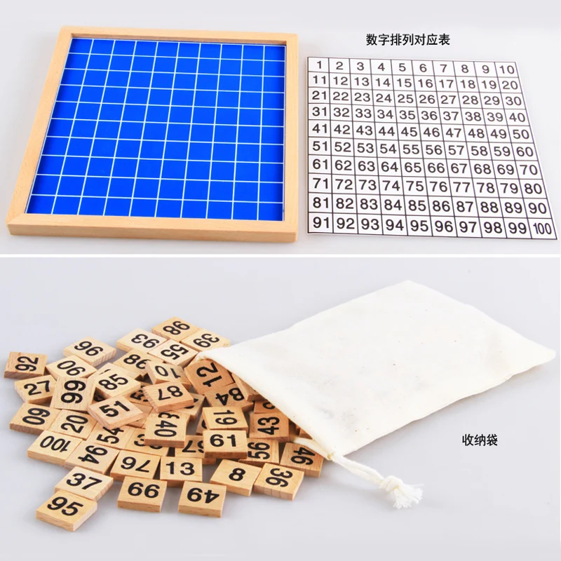 Montessori Chất Liệu Đồ Chơi Gỗ Giáo Dục 1-100 Chữ Số Nhận Thức Toán Đồ Chơi Giảng Dạy Logarit Phiên Bản Kid Đầu Học Tập Quà Tặng