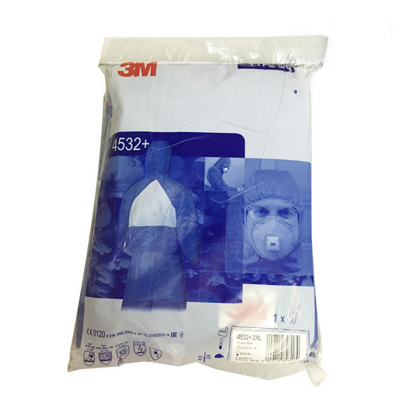 3M 4532 mono protector ropa de sala limpia antiestática antisalpicaduras de líquidos químicos protección contra la radiación partículas efectivas