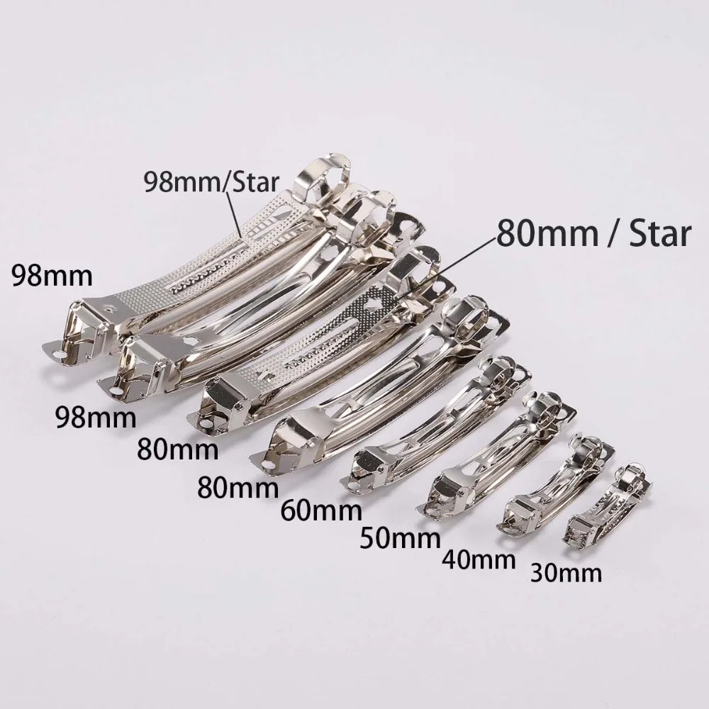 10 Chiếc Pháp Barrette Phong Cách Mùa Xuân Kẹp Tóc Tự Động Kẹp Trống Rộng Thiết Lập Rhodium Nơ Kẹp Tóc Tiếp Tế Cho Trang Sức Làm