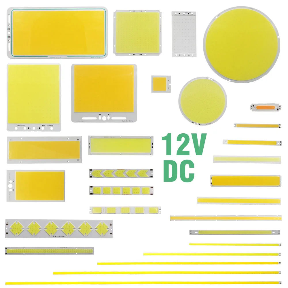 DC 12V 2 W-200 W Tròn COB Cho Diy LED COB Đèn Đèn LED Phát Sáng Bảng Điều Khiển Tự Động bóng Đèn LED COB Thanh Dải Chip Nguồn