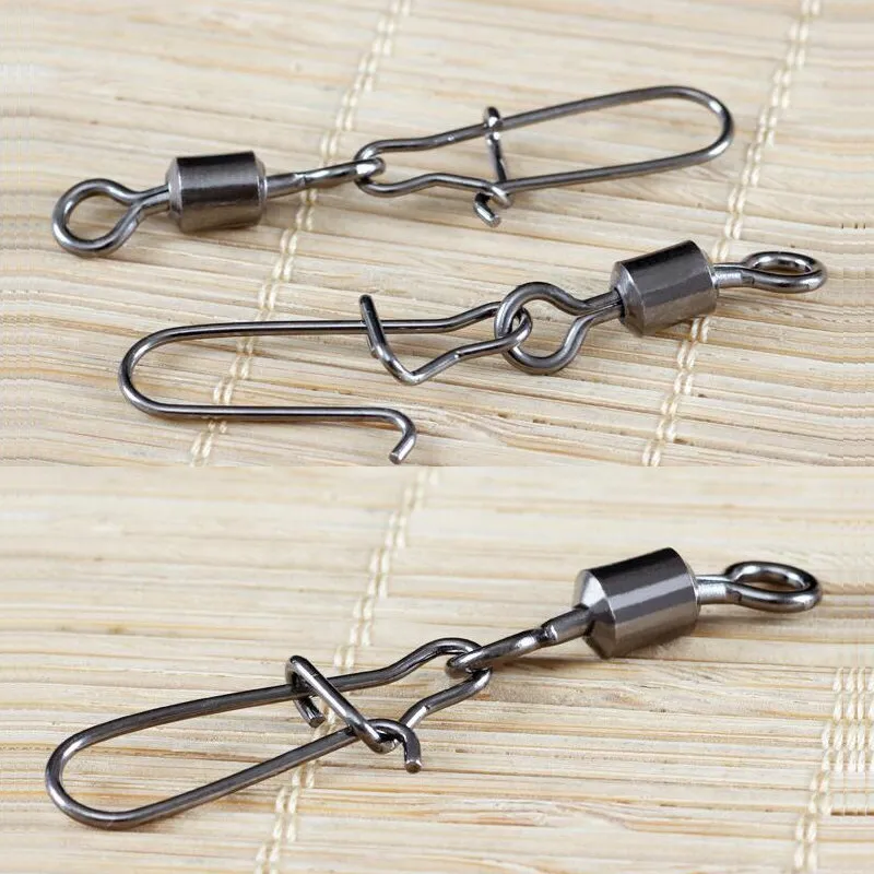 20 ชิ้นแบริ่งหมุนตกปลา Rolling ตกปลาหมุน Snap สแตนเลสตกปลา Lure Hook อุปกรณ์เสริม Tackle
