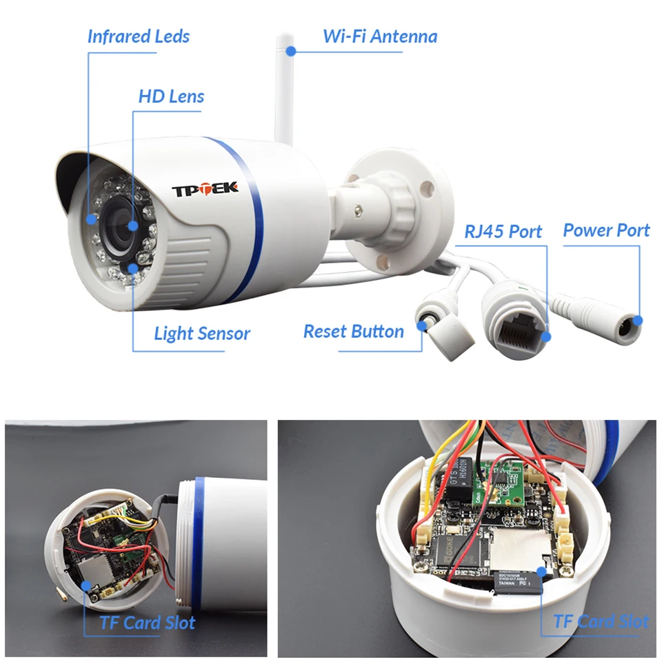 4MP 1080P IP 카메라 야외 WiFi 홈 보안 카메라 무선 감시 Wi Fi 총알 방수 IP 비디오 HD Camara CamHi Cam