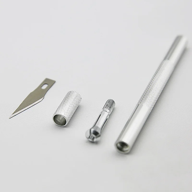 金属製ハンドルユーティリティナイフ、滑り止めカッター、木製紙彫刻ペン、文房具切削用品、1セット
