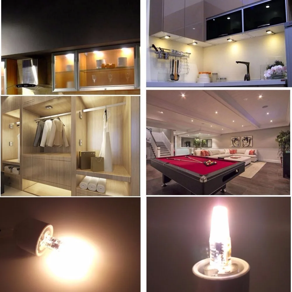 Bộ 10 Đèn LED G4 Bóng Đèn AC DC Âm Trần 12V 220V 6W COB LED SMD Chiếu Sáng Thay Thế halogen Đèn Đèn Chùm