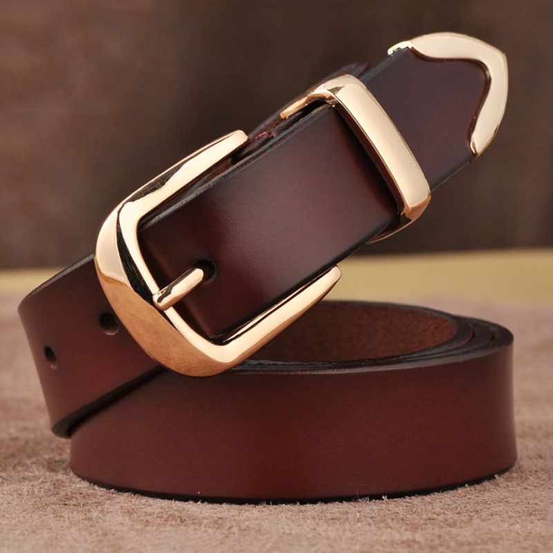 MEDYLA-cinturón informal de cuero genuino para mujer, cinturón femenino de Color puro, de alta calidad, L27
