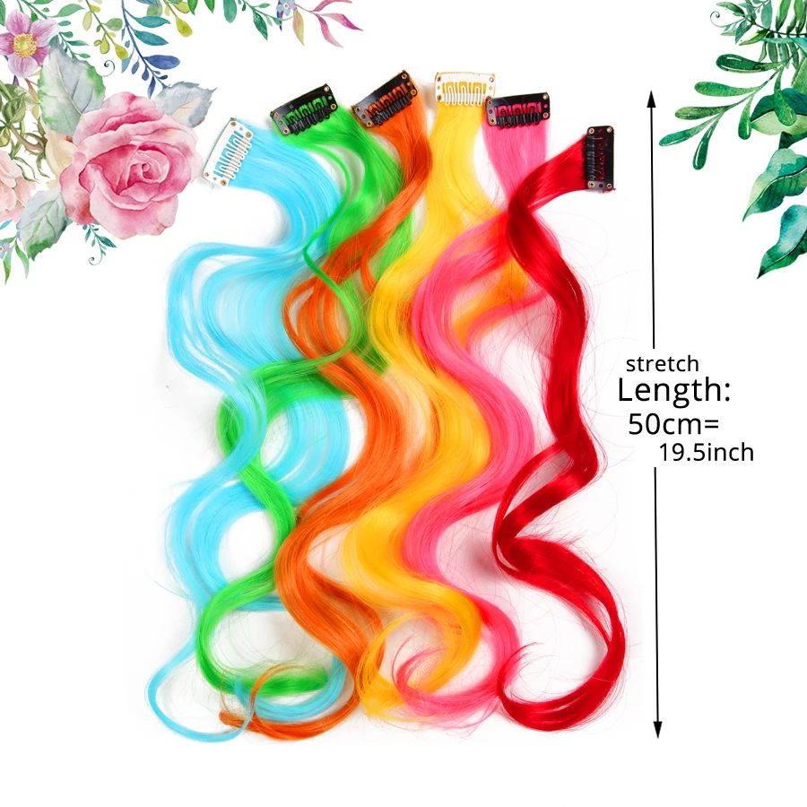 Chất Lượng Sóng Thân Ombre Bộ Tóc Giả Tổng Hợp Sợi Tóc Thẳng Phần Mở Rộng Dây Tóc Trên Cột Tóc Rainbow Hòa Hợp Mái Tóc Của Bạn