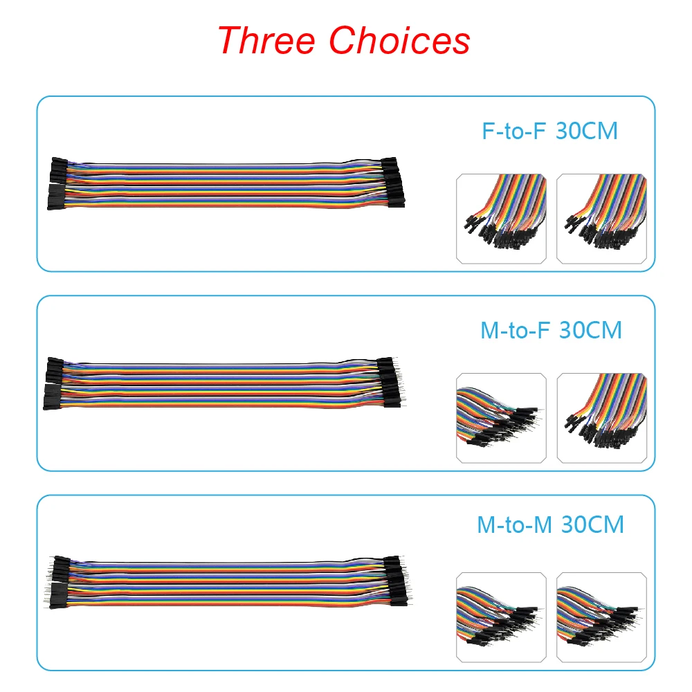 Dupont-Linie 120 stücke 30cm männlich zu männlich männlich zu weiblich und weiblich zu weiblich Überbrückung kabel Dupont-Kabel für Arduino