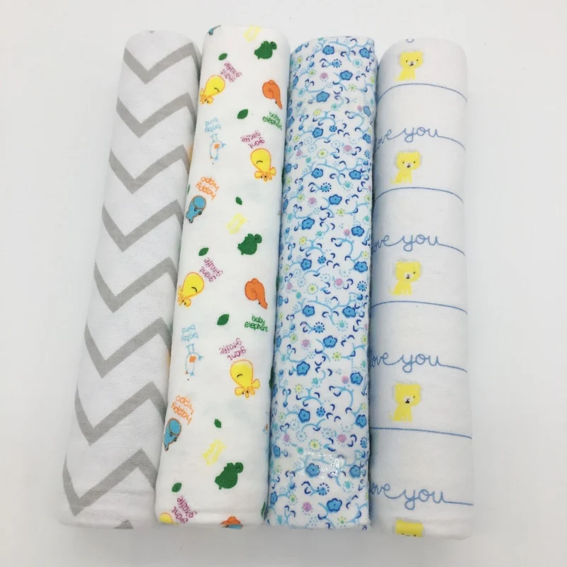 4 개/몫 코 튼 아기 담요 플란넬 아기 이불 신생아 다채로운 Cobertor 아기 Bedsheet Supersoft 담요 100x76cm 받기
