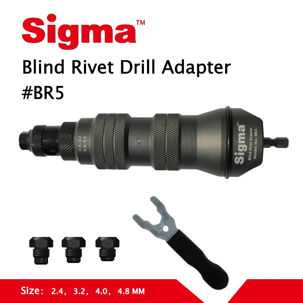 Sigma # br5シャッターポップリベットドリルアダプターコードレスまたは電動パワードリルアダプター代替空気空気圧リベットリベットガン
