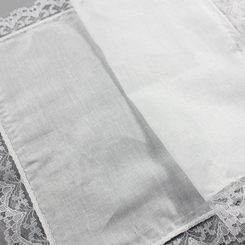 Pañuelos de algodón de encaje blanco para mujer, pañuelos de pintura hechos a mano, regalo de boda, toalla, servilletas de tela, QLY9619, 5 unidades