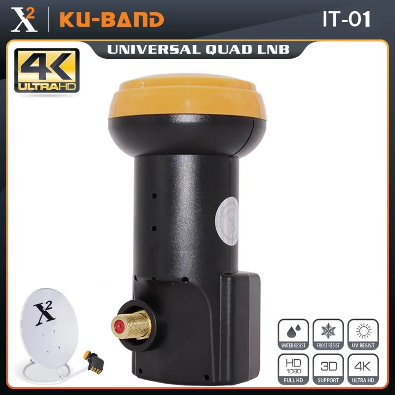 X-Vuông Đa Năng LNB Cho Vệ Tinh Đầu Thu Truyền Hình Kỹ Thuật Số HD Hỗ Trợ 4K Ku Ban Nhạc LNB Tiếng Ồn Hình 0.1dB đĩa Đơn LNBF Chống Nước LNB
