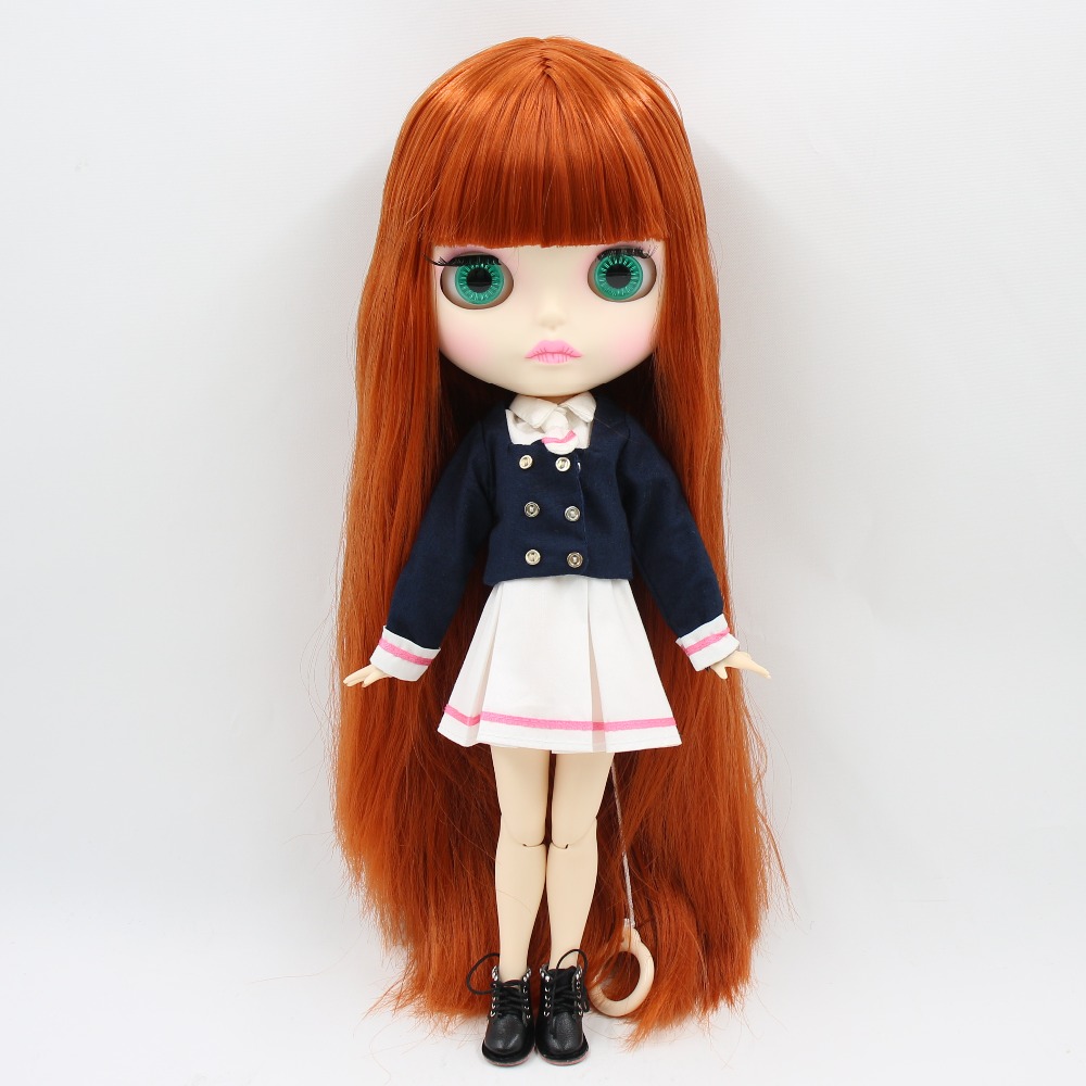 ICY DBS ブライス人形 1/6 bjd おもちゃ 30 センチメートル赤茶色の髪白い肌ジョイントボディマットフェイスガールギフト ob24 アニメ人形