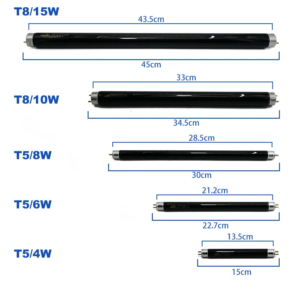 4W 6W 8W 10W 15W T5 T8 BLB UV Đen Ánh Sáng Tia Cực Tím Đèn UVA Huỳnh Quang phát Hiện Tiền Phát Hiện Xác Minh Ống Tím Ánh Sáng