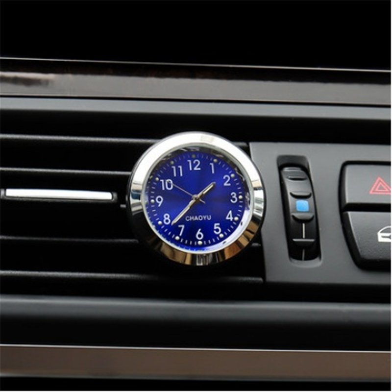 2 Pcs Luminova Kuarsa Mobil Jam + Termometer Ornamen Menghias Di/C AC Ventilasi Outlet Parfum