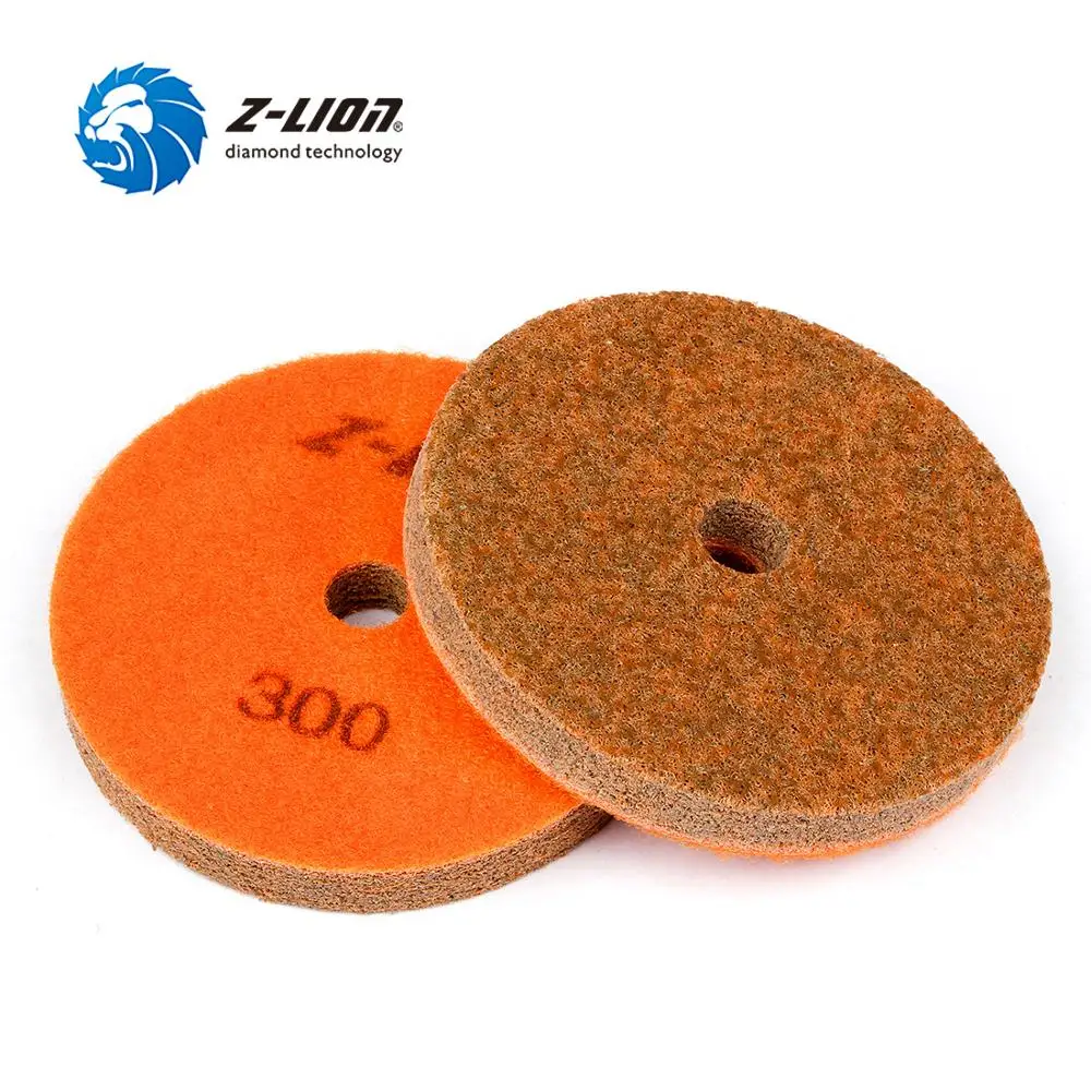 Z-lion 4 pulgadas 7 unids/set esponja de mármol de 100mm esponjas de diamante para pulir mojado usando almohadillas para pulir mármol