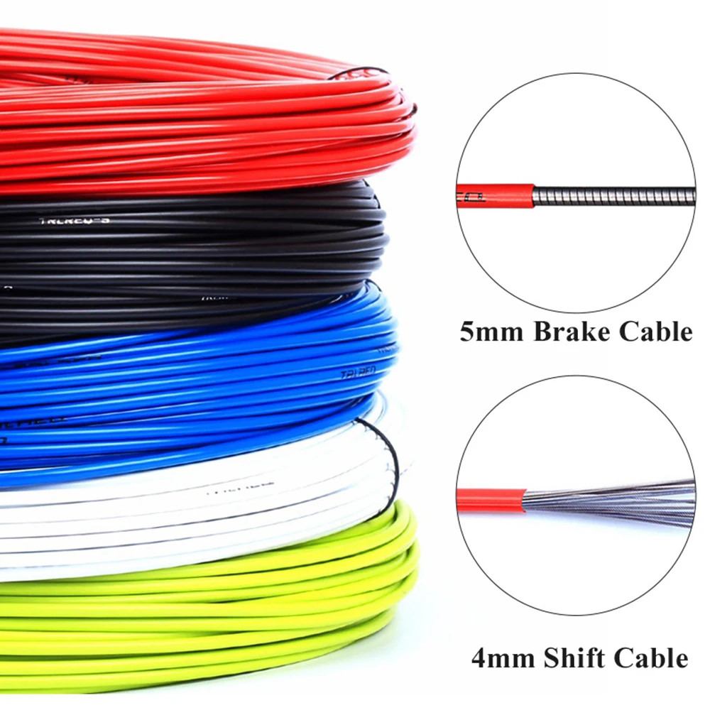 Cables de freno de bicicleta de 3m, 4mm/5mm, tubo de línea, palancas de cambios, Cable de cambio de bicicleta de montaña y carretera, tubo de alambre de alta calidad, 6 colores