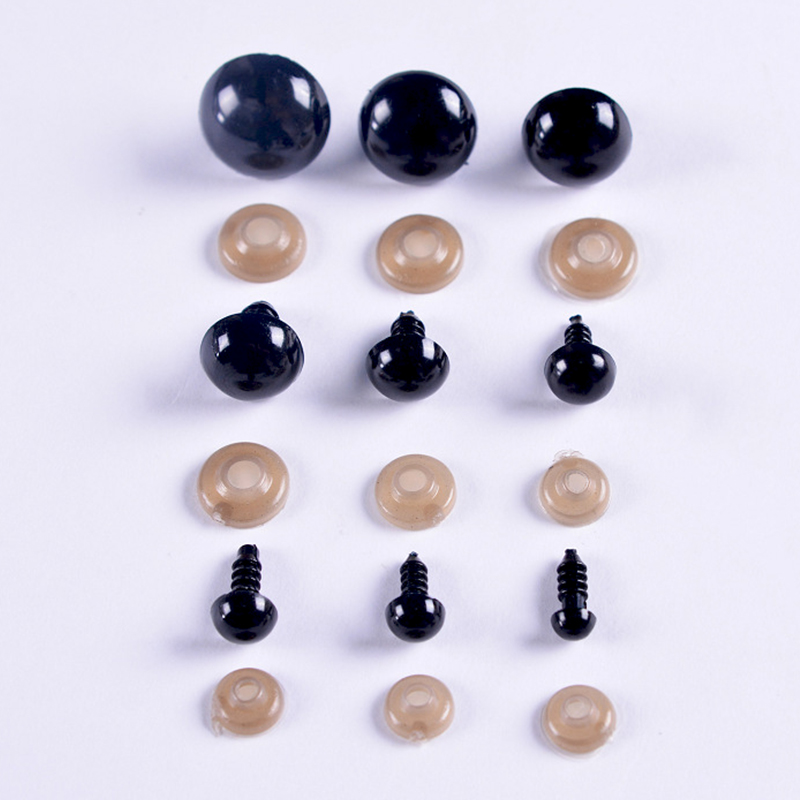 100 個 10 ミリメートル眼球人形アクセサリー黒プラスチックぬいぐるみ安全目あみぐるみおもちゃ 6 ミリメートル 8 ミリメートル 12 ミリメートル DIY 面白いおもちゃの目動物