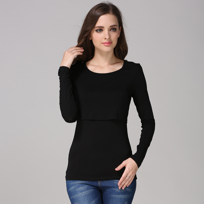 感情ママ秋長袖妊娠マタニティ服授乳トップス妊婦看護 Tシャツ