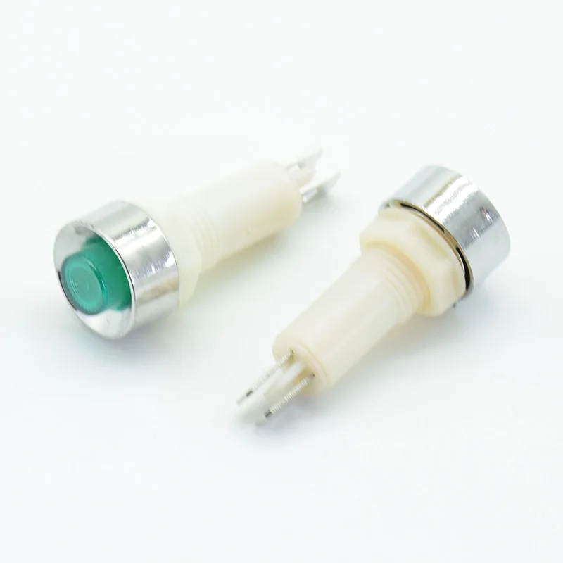 Bộ 5 Đèn Tín Hiệu Bảng Điều Khiển Gắn Neon Đèn Báo Đỏ Xanh Vàng Đèn 220V 12 V/24VDC 10mm NHC Phi Công Hướng Dẫn