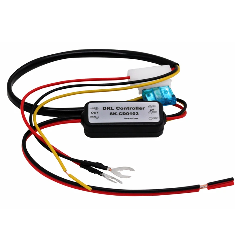 HAUSNN 1 Uds controlador DRL Auto coche LED luz de circulación diurna arnés de relé atenuador de encendido/apagado 12-18V controlador de luz antiniebla