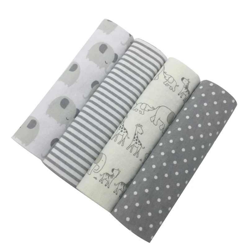 NEW color 4PCS/PACK 100% Cotton Supersoft Flannel Receiving Newborn Baby Blanket Swaddle Baby Bedsheet 76*76CM Baby Blankets