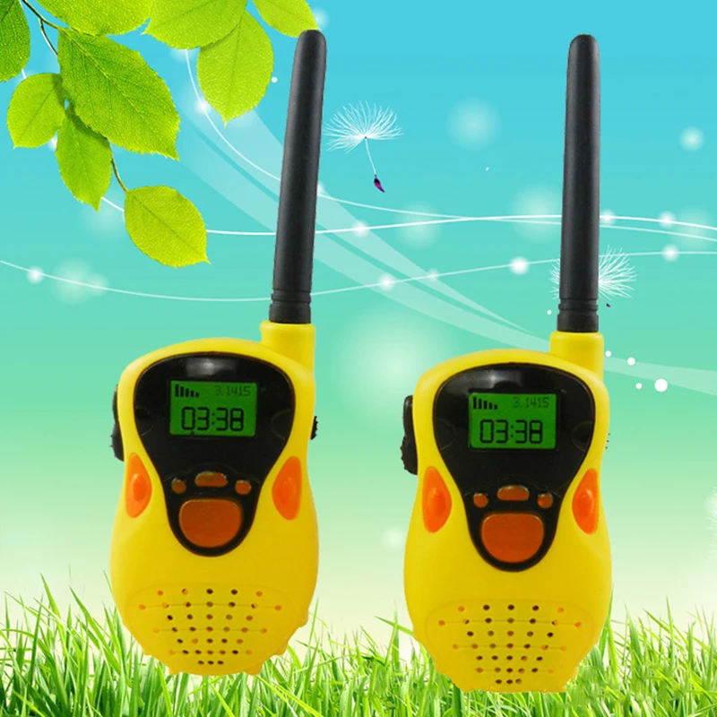 2 pçs 1 par walkie talkies brinquedo mini handheld portátil crianças walkie talkie rádio ao ar livre interfone brinquedo para presentes das crianças