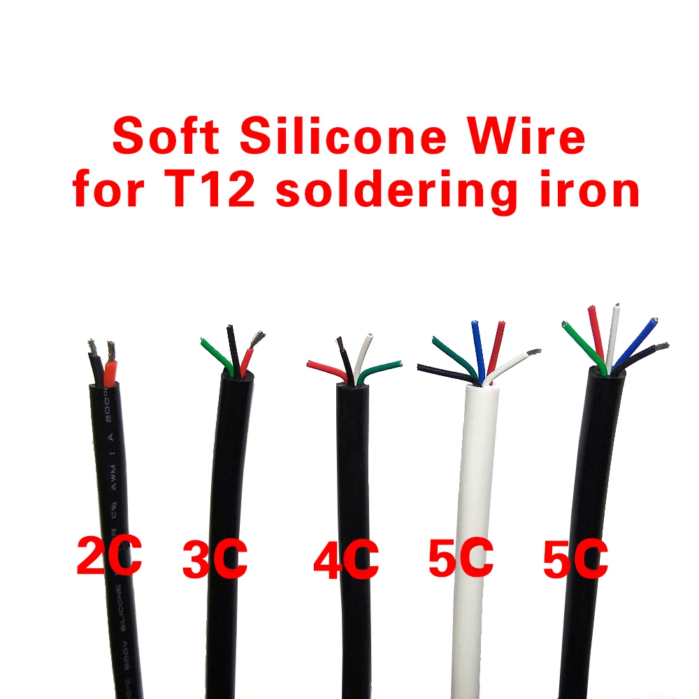 QUICKO 3C/4C/5C Core Mềm Dây Silicone Cho T12 Hàn DIY Bộ Dụng Cụ