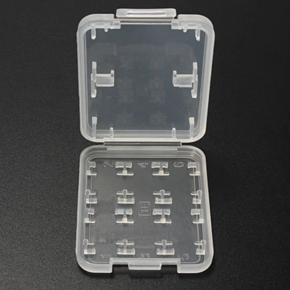1 Máy Tính 8 Trong 1 Tấm Bảo Vệ Giá Đỡ Nhựa Trong Suốt Mini SD SDHC TF MS Lưu Trữ Thẻ Nhớ Hộp túi