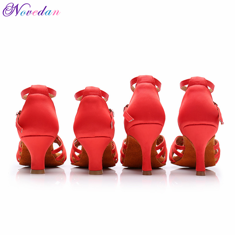 Neue Rot Weiß Frauen Latin Dance Schuhe Ballsaal Tango Damen Mädchen Weiche Sohle Satin Salsa Tanzen Schuhe Für Frauen Grils