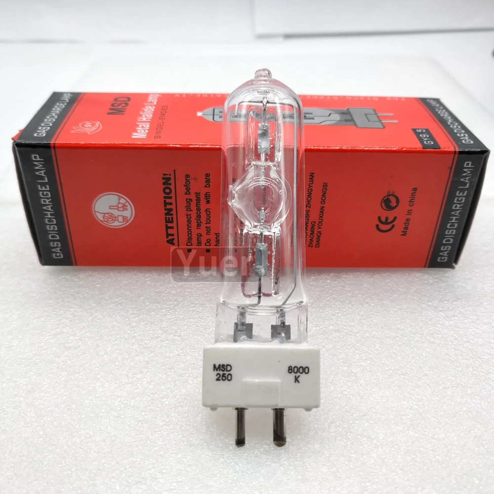 แสงเวทีโคมไฟ MSD 250/2 MSD250W วัตต์90V MSR หลอดไฟ NSD 250W 8000K โลหะหลอดฮาโลเจน Disco DJ ไฟ LED หลอดไฟหน้า
