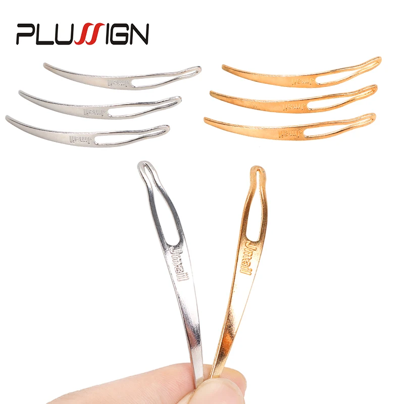 Plussign-Herramientas de extensión de cabello con aguja para rastas, gancho de ganchillo para rastas, herramientas entrelazadas, aguja de bloqueo fácil, Rubio plateado