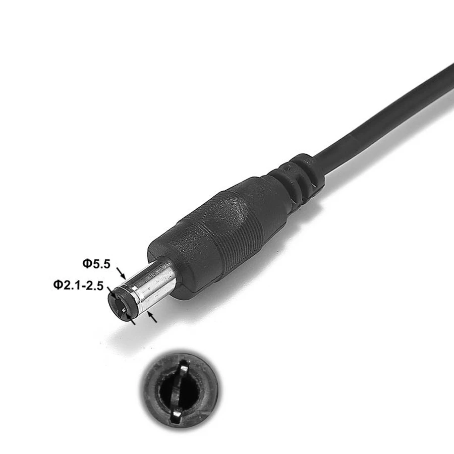 ANBIUX 1pcs DC Power EXTENSION CABLE 3 เมตร/10FT แจ็คซ็อกเก็ต 5.5 มม.x 2.1 มม.ปลั๊กสําหรับกล้องวงจรปิด 12 โวลต์สายไฟ