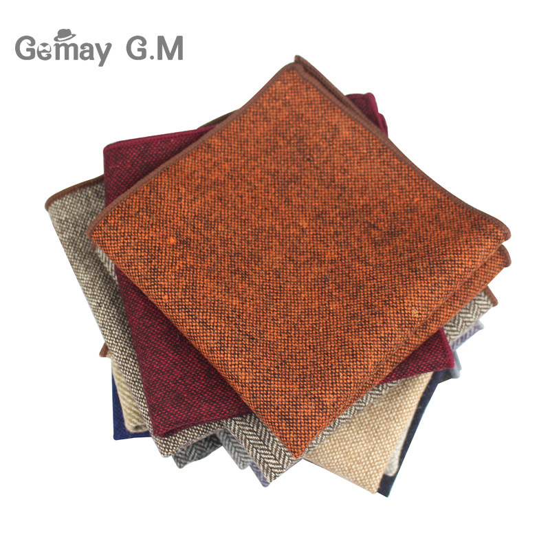 คุณภาพสูงผ้าเช็ดหน้าผ้าพันคอธุรกิจชุด Hankies ขนสัตว์ Casual Mens Pocket Square Solid ผ้าเช็ดหน้าสำหรับงานแต่งงาน 23*23 ซม.