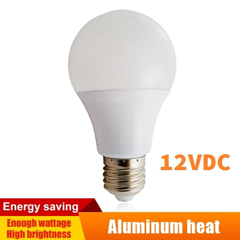12V DC E27 Đèn Công Suất Thực Nhôm Ban Bóng Đèn Chiếu Sáng Trong Nước Nội Thất LED Quả Cầu 3W/5W/7W/9W/12W/15W/24W/36W