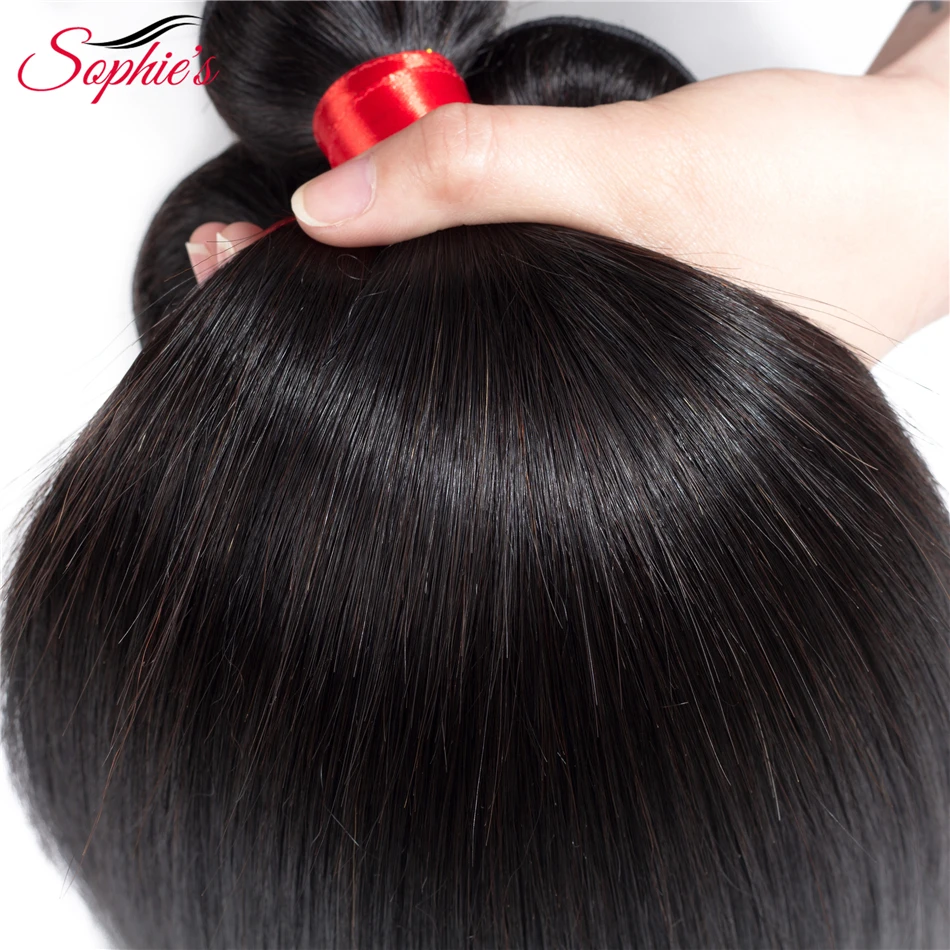 Sofie's-aplique de cabelo brasileiro liso, extensão de cabelo 100% humano, 1 pacote com 3 ou 4 mechas