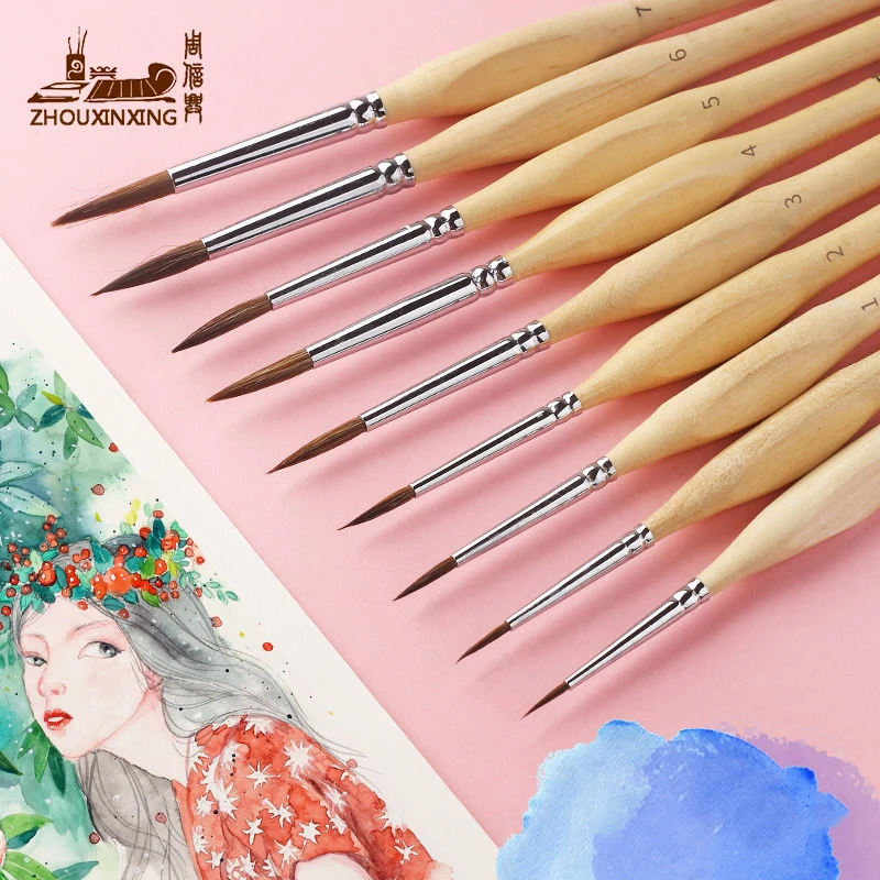 1 Màu Nước Móc Dây Chuyền Bút Gouache Mềm Chồn Tóc Đề Cương Tranh Bàn Chải Tay Propylene Thu Nhỏ Chi Tiết Từng Chi Tiết NGHỆ THUẬT