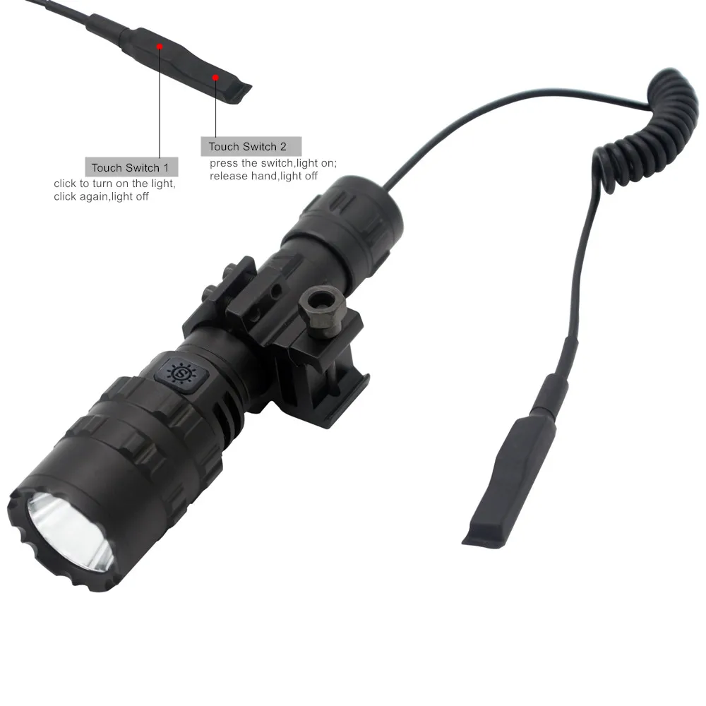 Professionelle LED-Taschenlampe mit hohem Lum für die Jagd, taktische Nacht-Scout-Lichter-Set, L2-Fischlicht, wiederaufladbare USB-wasserdichte Taschenlampe